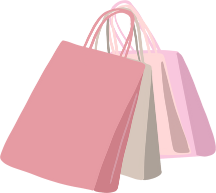 Pink Shopping Shop Buying things sale promotion bags